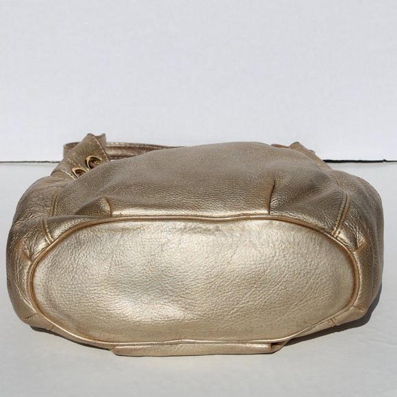 Michael Kors Gold Pebbled Leather Medium Hobo Bag - Authentic, Gently Used - Picture 5 of 13